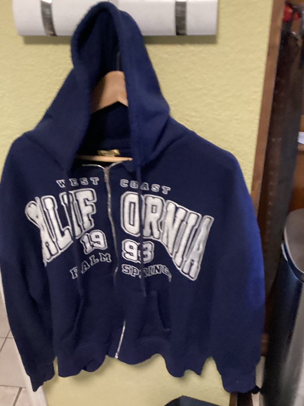 Men's Navy Zip-Up Hoodie with California Graphic